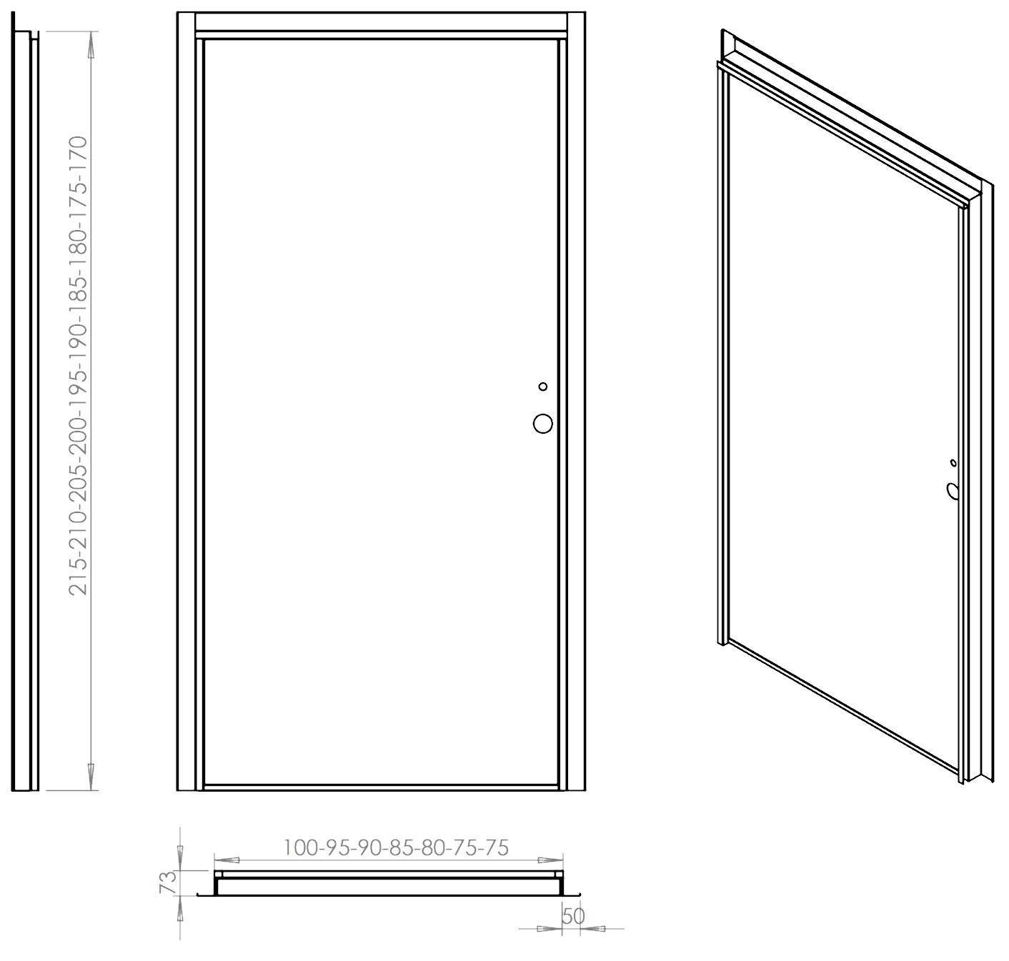 Frame Dimensions, Design Of Storage Room Door / Warehouse Door By Metal System Bros In Thessaloniki, Greece